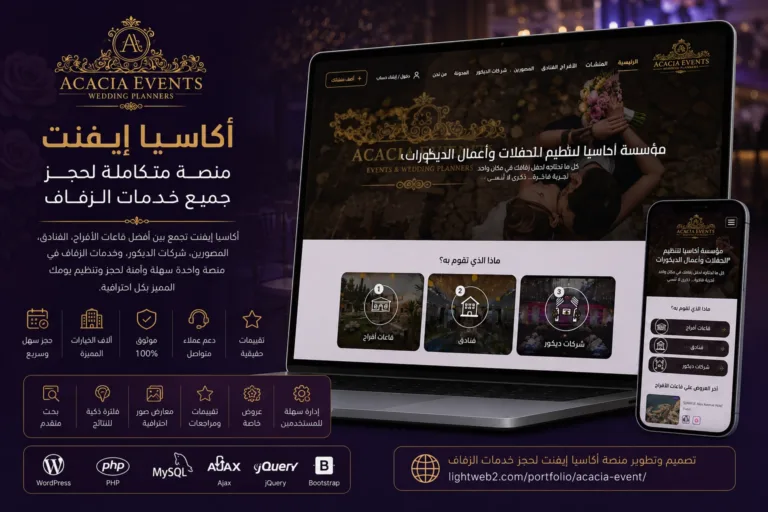 أكاسيا إيفنت — منصة متكاملة لحجز خدمات الزفاف