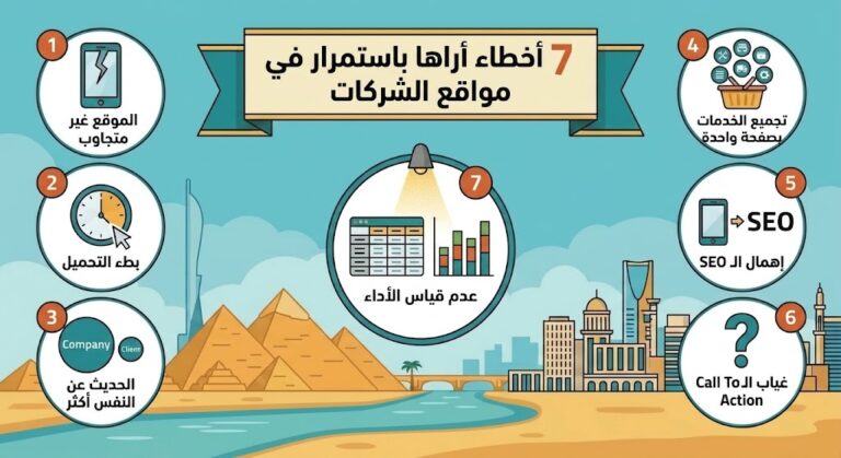 7 أخطاء أراها باستمرار في مواقع الشركات (وكيف تتجنبها؟)